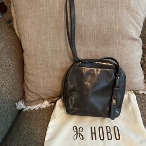 HoboDark Gray Leather Crossbody Bag